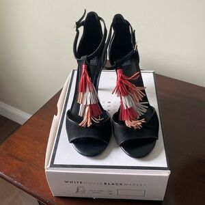 White House Black Market Gianna  Tassle Sandal pumps